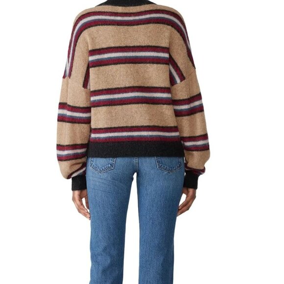 REBECCA MINKOFF  Ella Camel Striped Turtleneck Sweater Size XS - Picture 3 of 8